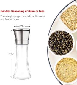 img 3 attached to 🧂 Bonris Stainless Steel Salt and Pepper Grinder - Adjustable Coarseness, 5 Grinding Levels - Pepper Mill Grinders Shakers - Single Package