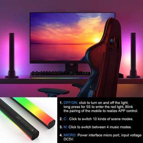 img 3 attached to 🌈 Enhance Your Environment with HEYPORK RGBIC Smart Light Bars: Scene Modes, Music Modes & Bluetooth Connectivity for TV, Movies, PC and Room Decoration