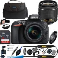 d5600 nikon dx-format dslr camera bundle with af-p 18-55mm f/3.5-5.6g vr lens, black - essential accessories kit logo