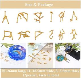 img 2 attached to 🌟 OLYCRAFT 96pcs Zodiac Sign Resin Fillers: Enhance Your Resin Crafting and Jewelry Making with 2-Style Constellation Words and Gold Alloy Epoxy Resin Supplies