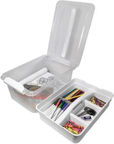 img 3 attached to 📦 Organize with Ease: Latchmate Storage Box with Tray by Recollections - White