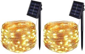 img 4 attached to 🌟 BOLWEO 2 Pack Solar Powered String Lights - 16.4Ft 50LED Waterproof Fairy Lights for Indoor/Outdoor Decoration - Ideal for Christmas, Halloween, Diwali & Home Garden - Warm White