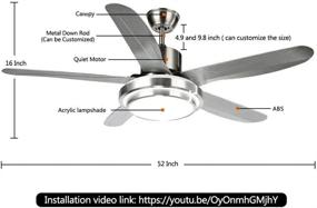 img 3 attached to 🌬️ Luxurefan 52 Inch Ceiling Fan with Light: Indoor/Home/Restaurant, Simple Decoration, Remote Control, 5 Premium Plastic Blades, Durable Frosted Shade, LED Fixture included