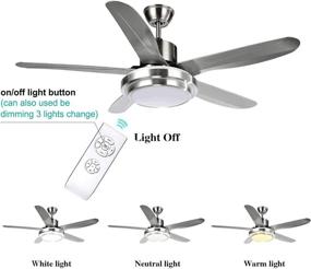 img 2 attached to 🌬️ Luxurefan 52 Inch Ceiling Fan with Light: Indoor/Home/Restaurant, Simple Decoration, Remote Control, 5 Premium Plastic Blades, Durable Frosted Shade, LED Fixture included