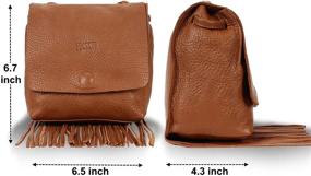 img 3 attached to 👜 Стильная кожаная сумка через плечо с бахромой для женщин - модная бохо-сумка с кисточкой - идеальная сумка для путешествий