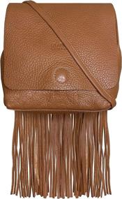 img 4 attached to 👜 Стильная кожаная сумка через плечо с бахромой для женщин - модная бохо-сумка с кисточкой - идеальная сумка для путешествий