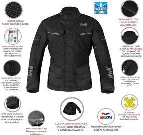 img 3 attached to 🏍️ Men's Adventure/Touring Motorcycle Jacket - Textile Waterproof Motorbike CE Armored Jackets for 4-Seasons (Black, Size S)
