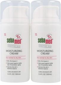 img 4 attached to Sebamed Moisturizing Face Cream for Sensitive Skin - 2-Pack (3.4 🌿 fl oz / 100ml) with Pump, Vitamin E, pH 5.5, Dermatologist Recommended