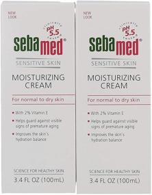 img 2 attached to Sebamed Moisturizing Face Cream for Sensitive Skin - 2-Pack (3.4 🌿 fl oz / 100ml) with Pump, Vitamin E, pH 5.5, Dermatologist Recommended