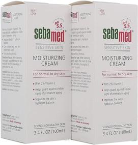 img 1 attached to Sebamed Moisturizing Face Cream for Sensitive Skin - 2-Pack (3.4 🌿 fl oz / 100ml) with Pump, Vitamin E, pH 5.5, Dermatologist Recommended