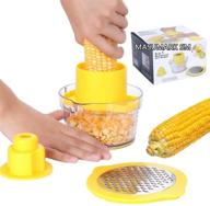 🌽 corn stripper peeler - masumark sm multifunction stainless steel 4-in-1 corn thresher with measuring cup holder cutter - shucker, kernel remover, ginger grater, and kitchen zester graters логотип