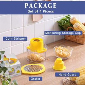 img 3 attached to 🌽 Corn Stripper Peeler - MASUMARK SM Multifunction Stainless Steel 4-in-1 Corn Thresher with Measuring Cup Holder Cutter - Shucker, Kernel Remover, Ginger Grater, and Kitchen Zester Graters