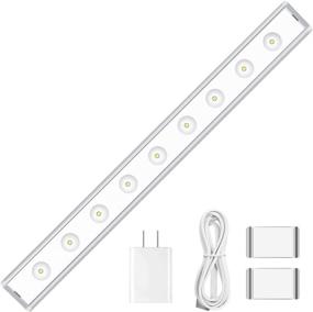 img 4 attached to ✨ Ultra-Thin LED Under Cabinet Lighting Kit, Warm White 3000K-5W 300LM, Bright Light Bar for Cabinets, Wardrobes, Closets, Bedrooms, Kitchens, Hallways