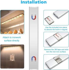 img 1 attached to ✨ Ultra-Thin LED Under Cabinet Lighting Kit, Warm White 3000K-5W 300LM, Bright Light Bar for Cabinets, Wardrobes, Closets, Bedrooms, Kitchens, Hallways