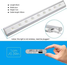 img 3 attached to ✨ Ultra-Thin LED Under Cabinet Lighting Kit, Warm White 3000K-5W 300LM, Bright Light Bar for Cabinets, Wardrobes, Closets, Bedrooms, Kitchens, Hallways