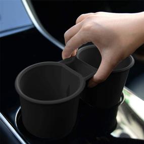 img 3 attached to ThinSGO Tesla Model 3 Model Y Center Console Cupholder Cover - Silicone Cupholder for Model 3 Model Y