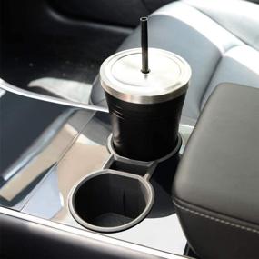 img 1 attached to ThinSGO Tesla Model 3 Model Y Center Console Cupholder Cover - Silicone Cupholder for Model 3 Model Y