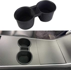 img 4 attached to ThinSGO Tesla Model 3 Model Y Center Console Cupholder Cover - Silicone Cupholder for Model 3 Model Y