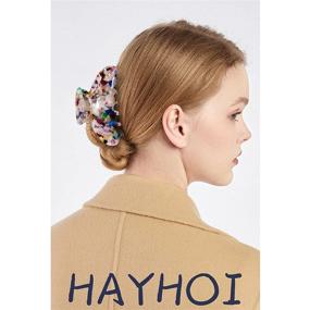 img 2 attached to 🍌 HAYHOI 4PCS Зажимы для волос-краба в форме банана: Стильный французский дизайн Баретки в тигровом принте для густых волос