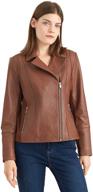 π§₯ luxurious escalier women's genuine leather jacket: ride in style with real lambskin biker jacket logo