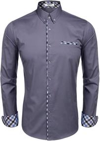 img 4 attached to 👔 Designer Contrast Men's Clothing Shirts by Hotouch Clothing Business