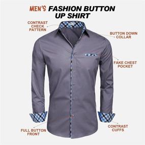 img 1 attached to 👔 Designer Contrast Men's Clothing Shirts by Hotouch Clothing Business