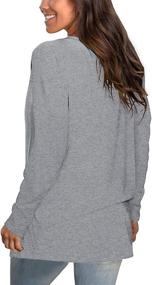 img 1 attached to Stylish CALOER Women's Casual Sweatshirts with Side Split - Oversized V Neck Shirts with Pocket for a Fashionable Look