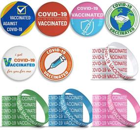 img 4 attached to 🩺 Complete Set of 24 Covid-19 Vaccination Bracelets & 6 Round Pin Buttons: 4 Vibrant Colors!