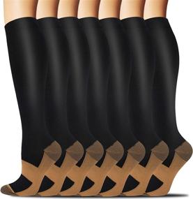 img 4 attached to 🧦 Copper Compression Socks for Men & Women-Graduated 20-30mmHg Circulation Supports for Soccer, Running, Nurses