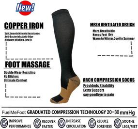 img 2 attached to 🧦 Copper Compression Socks for Men & Women-Graduated 20-30mmHg Circulation Supports for Soccer, Running, Nurses