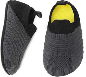 img 2 attached to Ditont Toddler Boys Girls Non Slip Indoor House Slippers: Lightweight Home Shoes with Rubber Sole