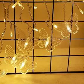 img 1 attached to 🦋 8 Modes 48LED Butterfly Curtain Lights: USB Powered Fairy Lights for Room, Bedroom, Party, Wedding Decoration (Warm White)