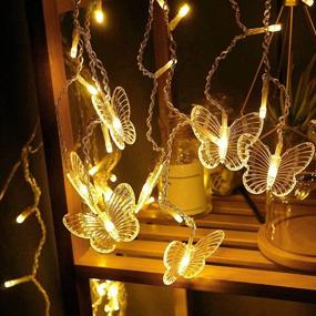 img 2 attached to 🦋 8 Modes 48LED Butterfly Curtain Lights: USB Powered Fairy Lights for Room, Bedroom, Party, Wedding Decoration (Warm White)