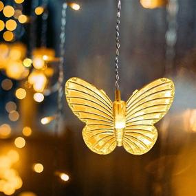 img 3 attached to 🦋 8 Modes 48LED Butterfly Curtain Lights: USB Powered Fairy Lights for Room, Bedroom, Party, Wedding Decoration (Warm White)