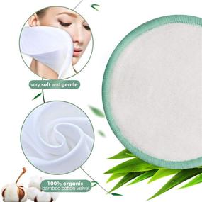 img 3 attached to 🌿 MISICH Reusable Cotton Rounds - Pack of 16, Organic Bamboo Cotton Velvet Makeup Remover Pads, Soft & Gentle for All Skin Types, Includes Bamboo Holder, Washable Laundry Bag