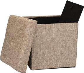 img 1 attached to Simplify F 0636 NATURAL Storage Ottoman Beige Furniture for Accent Furniture