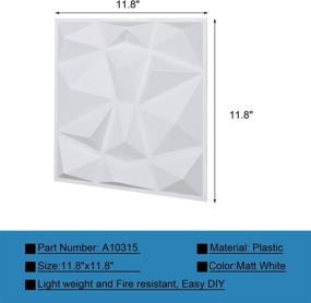 img 3 attached to 💎 Art3d Diamond Design Decorative 3D Wall Panels - 12"x12" in Matt White (33 Pack)