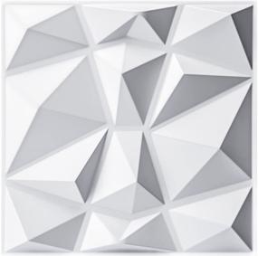 img 4 attached to 💎 Art3d Diamond Design Decorative 3D Wall Panels - 12"x12" in Matt White (33 Pack)