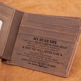 img 2 attached to 👨 Personalized Dad Son Bifold Wallet: Engravable and Stylish