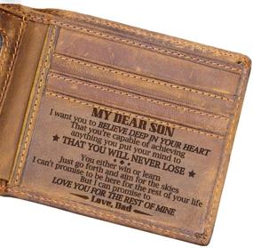 img 4 attached to 👨 Personalized Dad Son Bifold Wallet: Engravable and Stylish