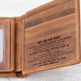 img 1 attached to 👨 Personalized Dad Son Bifold Wallet: Engravable and Stylish