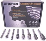 🛠️ whisteck 8pcs double cut tungsten carbide burr set - versatile die grinder bits for metal, wood and more logo