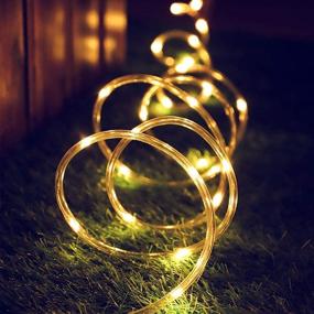 img 3 attached to 🌟 Hopolon Outdoor Rope String Lights - 33ft 100 LED Copper Fairy Lights, 4.5V Safety UL Plug Powered Waterproof Tube Light, 8 Modes for Garden Fence Patio Yard Wedding Christmas Hall (Warm White)