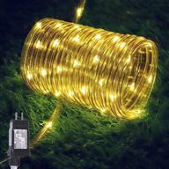 🌟 hopolon outdoor rope string lights - 33ft 100 led copper fairy lights, 4.5v safety ul plug powered waterproof tube light, 8 modes for garden fence patio yard wedding christmas hall (warm white) логотип