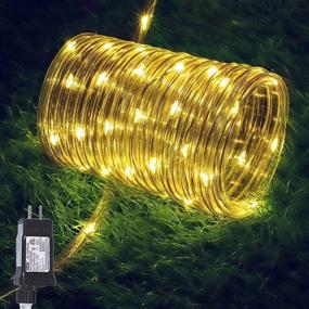 img 4 attached to 🌟 Hopolon Outdoor Rope String Lights - 33ft 100 LED Copper Fairy Lights, 4.5V Safety UL Plug Powered Waterproof Tube Light, 8 Modes for Garden Fence Patio Yard Wedding Christmas Hall (Warm White)