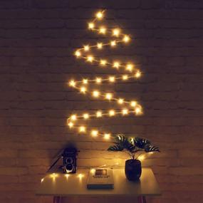 img 1 attached to 🌟 Hopolon Outdoor Rope String Lights - 33ft 100 LED Copper Fairy Lights, 4.5V Safety UL Plug Powered Waterproof Tube Light, 8 Modes for Garden Fence Patio Yard Wedding Christmas Hall (Warm White)