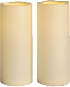 img 4 attached to 🕯️ Waterproof LED Flameless Pillar Candles, 4’’ x 10’’ Large Outdoor Battery Operated Candles with Timer, Flickering Electric Lights for Home, Indoor Lantern, Patio Garden - 2 Pack, Ivory