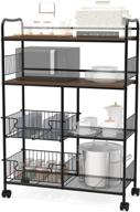 🏡 functional kitchen bakers rack on wheels: multi-tiered microwave cart with storage for big kitchen shelf, coffee bar, and more logo