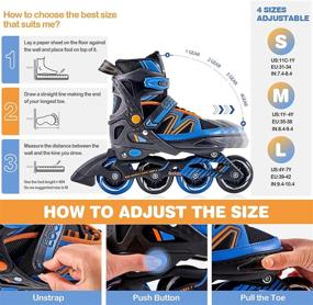 img 2 attached to 🛼 Eodora Inline Skates - Adjustable Roller Blades for Kids and Adults, Beginner Women & Men - Fun Flashing Skates for Boys, Girls - Outdoor & Indoor Use - Light-Up Skate Shoes for Children