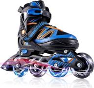 🛼 eodora inline skates - adjustable roller blades for kids and adults, beginner women & men - fun flashing skates for boys, girls - outdoor & indoor use - light-up skate shoes for children logo